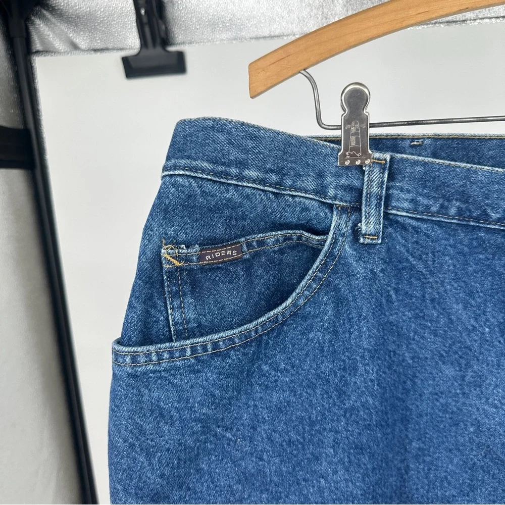 Vintage Riders by Lee Classic High-Rise‎ Blue Tapered Denim Mom Jeans 22W
